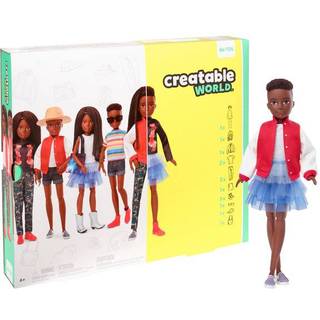 Creatable World Deluxe Dukke med sort flettet hår