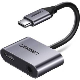 Ugreen 2-i-1 Oplader & Audio USB-C Adapter - 1.5A - Grå