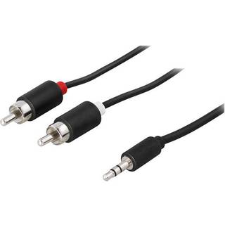 DELTACO Audio cable, 3.5mm male - 2xRCA male 0.5m, black