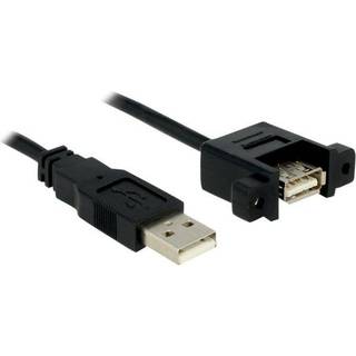 USB-A 2.0 han/hun mount adapter kabel - 1 m