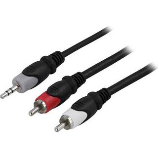 DELTACO DELTACO Lydledning 3,5 mm ha - 2 x RCA ha 5 m, sort 7340004633808