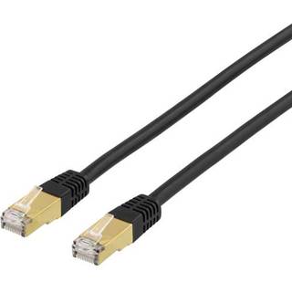 DELTACO S / FTP Cat7 patch cable with RJ45, 0.3m, 600MHz, LSZH, black