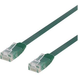 DELTACO U/UTP Cat6 patchkabel, <b>fladt</b>, guldpletterede stik, 5m,