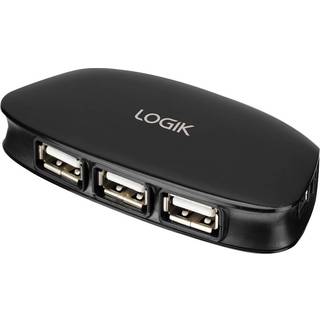 Logik 4-port USB 2.0 hub - På lager i butik