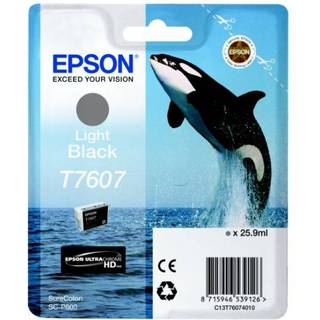 Epson T7607 - Light Black Ink - Blækpatron Lys sort