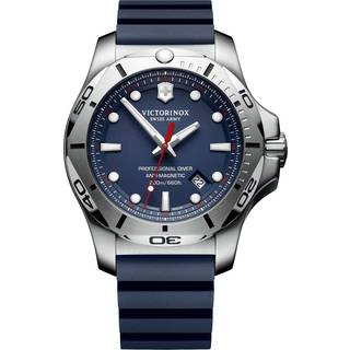 Victorinox Swiss Army I.N.O.X Professional Diver Blue Dial Blue Rubber Bracelet Men's Watch 241734