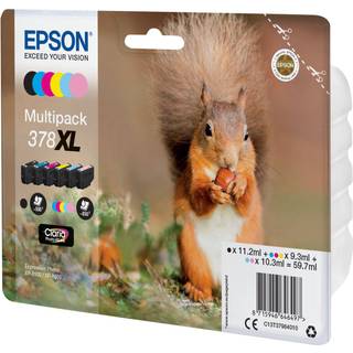 Epson T378 XL sampak 6 stk - C/Y/M/K/LC/LM 59,7 ml - Original blækpatron C13T37984010
