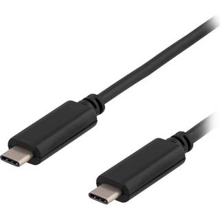 DELTACO USB 3.1 cable, Gen 1, Type C M - Type C M, 0.25m, black