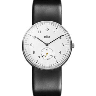 Braun Classic Quartz White Dial Black Leather Strap Men’s Watch BN0024WHBKG
