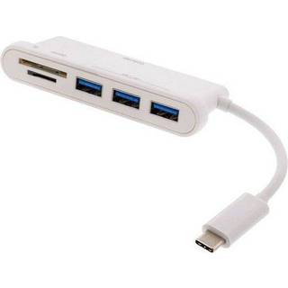 DELTACO USB-C hub, 3x USB-A 3.1, 1x SD