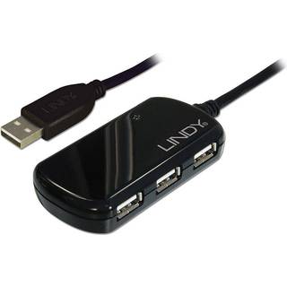 LINDY USB2.0 Active Extension Hub Pro 8m, 4 Port Netzteil/USB 2