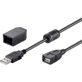 USB 2.0 Hi-Speed forlængerkabel med securing clip, sort, 2m