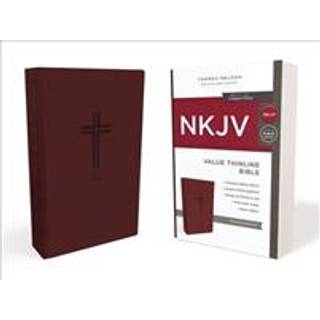 NKJV, Value Thinline Bible, Burgundy Leathersoft, Red Letter, Comfort Print