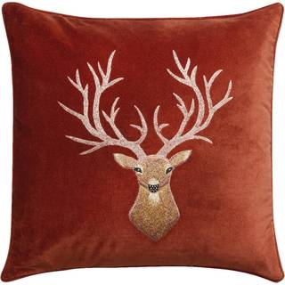 Chhatwal & Jonsson Embroidered Reindeer pudebetræk 50x50 cm Rust