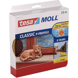 Tesa P-list 05391-00101-00 Tætningsliste EPDM, 25 m, 9 mm x 5,5 mm Brun