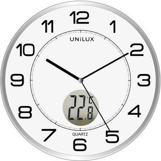 Unilux Tempus vægur med termometer Ø30,5 cm sølv