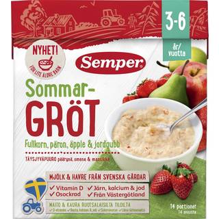 Semper Sommergrød m. Jordbær, Pære & Æble 3-6 år 500 g