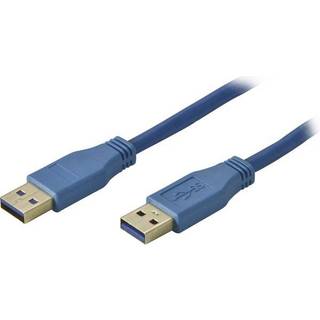 DELTACO USB 3.0 kabel, Type A han - Type A han, 1m, sort