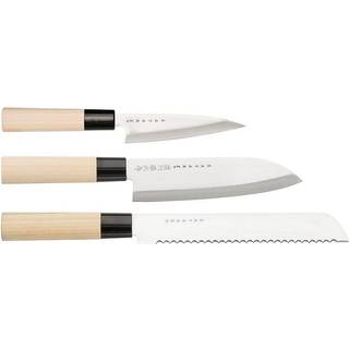 Satake Houcho Knivsæt Med 3 Knive - Knivsæt Kulstål Træ - SHG107W