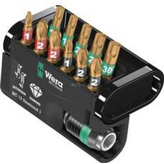 Skruetrækker Bit Tilbehørssæt Wera BIT-CHECK 12 Diamond 1; HEX/PH/PZ/TX; 12 stk.