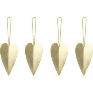 Ferm Living Heart ornaments - Brass
