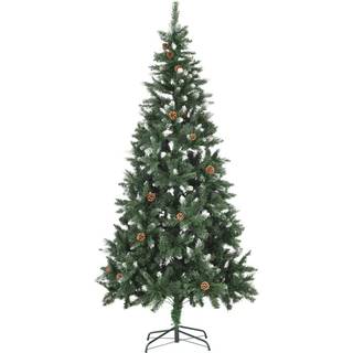 Kunstigt Juletræ Med Grankogler 150 Cm - Grøn og hvid / 210 x 119 cm