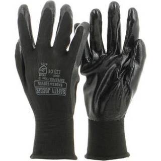 SAFETY JOGGER Superpro 4121X Sort polyester/nitrile handske (12-pack) EN 388:2016, EN 420:2016 Str. 9