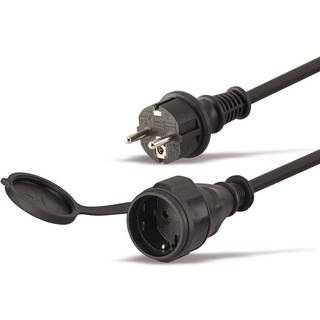 Goobay Strömkabel utomhus, 25 m, svart jordad hybrid stickpropp (typ E/F, CEE 7/7) > jordat uttag (typ F, CEE 7/3)