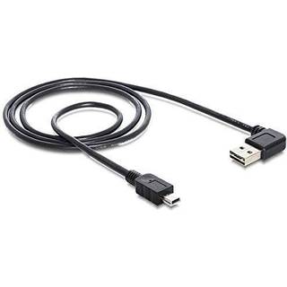 Easy USB 2.0 kabel - USB-A / Mini-B - Vinklet - Sort - 2 m