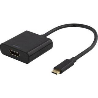 DELTACO USB C til HDMI Adapter, Sort
