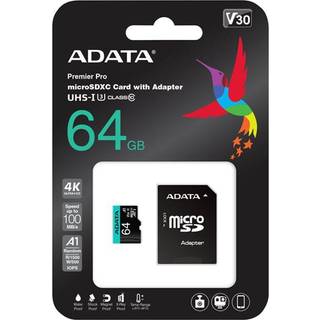 A-Data Premier Pro MicroSD/SD V30S - 100MB/s - 64GB