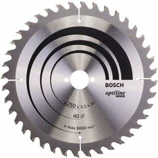 BOSCH Rundsavsklinge Optiline Wood 250 x 30 x 3,2 mm, 40