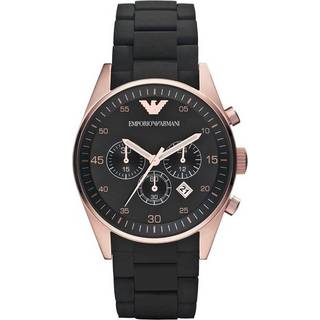 Emporio Armani AR5905 Herreur i stål – sort urskive, kvartsur