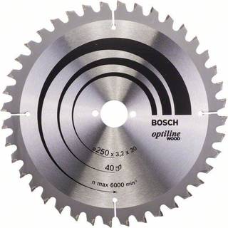 Bosch Rundsavsklinge Optiline Wood 250x3,2x30 - 40T