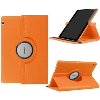 Huawei MediaPad T3 10 - Pu læder cover Litchi skin roterbart - Rosa