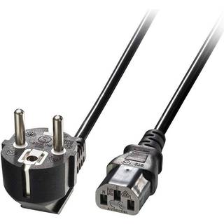 LINDY IEC-Netzkabel, 3m  Schuko-Winkelstecker-IEC320C13