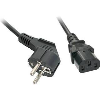 LINDY IEC-Netzkabel, 2m  Schuko-Winkelstecker-IEC320C13