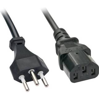 LINDY Schweizer IEC-Netzkabel, 3m  Schw. Netzst.- IEC320 C13