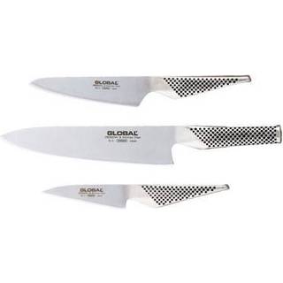 Global G-237 Messer-Set 3-teilig - Cromova 18 Stahl - Silber