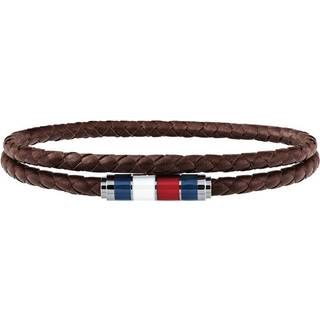 Tommy Hilfiger Double Wrap Leather Bracelet Brown