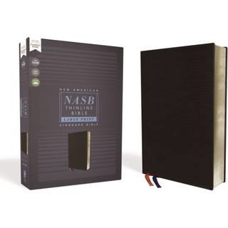 NASB, Thinline Bible, Large Print, Bonded Leather, Black, Red Letter, 1995 Text, Comfort Print