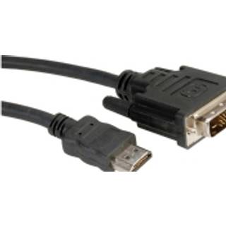 ROLINE DVI Cable DVI(18+1)-HDMI. M/M. Black. 2.0m
