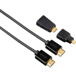 Hama Kabel HDMI Ethernet Adapter 1xHDMI-1xMicro 1xMini Guld 1.5m