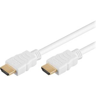 HDMI High Speed 1.4 kabel. Guldbelagte stik. Hvid. 1.5 m.