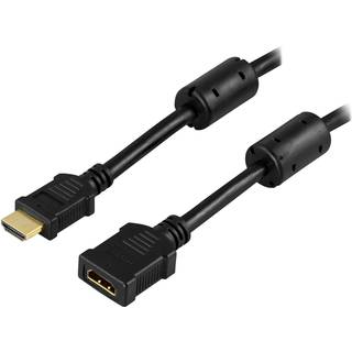 DELTACO HDMI 1.3 forlængerkabel,  HDMI Type A han - hun, 2m, sort