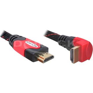 Delock 90° Vinklet HDMI kabel - UHD 4K/30Hz  - Rød - 3 m