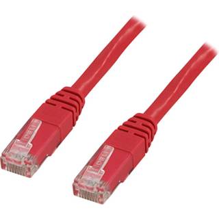 DELTACO U/UTP Cat6 patchkabel, krydset, 0.5m, rød