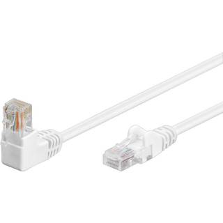 CAT 5e patchkabel 1x 90°vinklet, U/UTP, sort, 15m