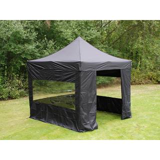 Foldetelt FleXtents Easy up pavillon PRO 3x3m Sort, inkl. 4 sider