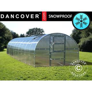 Drivhus polycarbonat TITAN Arch 280, 30m², 3x10m, Sølv